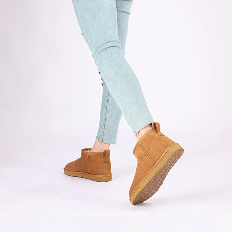 Evshine botas de neve clássicas femininas botas de tornozelo curto inverno super quente macio sapatos femininos moda aconchegante bota de neve ao ar livre para mulher