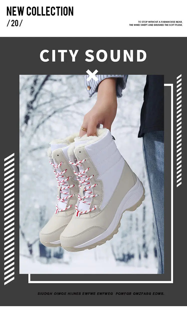 Ankel botas para mulheres inverno ao ar livre botas de neve quentes plataforma grossa impermeável antiderrapante sapatos quentes mulher botas plus size casual