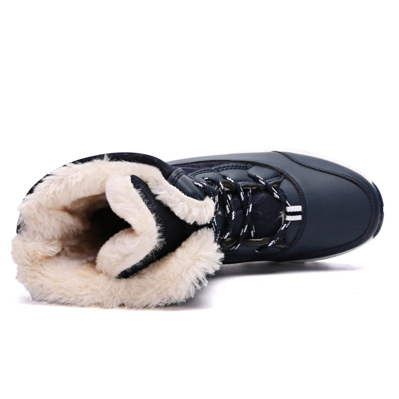 Ankel botas para mulheres inverno ao ar livre botas de neve quentes plataforma grossa impermeável antiderrapante sapatos quentes mulher botas plus size casual