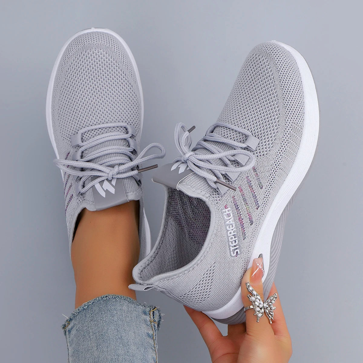 Verão feminino malha respirável sapatos planos sapatos femininos tênis casuais, liberação frete grátis