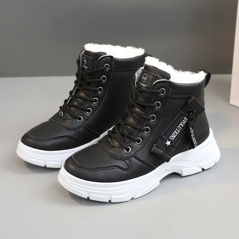 Botas femininas 2024 moda inverno à prova dwaterproof água altura aumentada botas de neve quente mais alta superior algodão sapatos plataforma esportes tornozelo botas