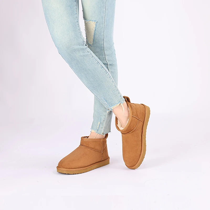 Evshine botas de neve clássicas femininas botas de tornozelo curto inverno super quente macio sapatos femininos moda aconchegante bota de neve ao ar livre para mulher