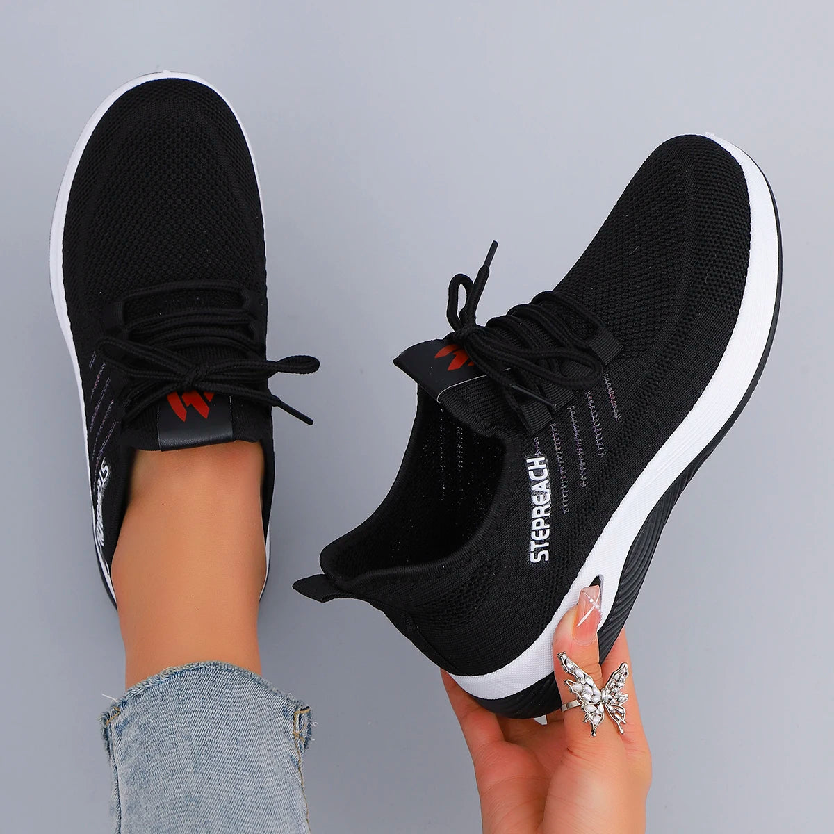 Verão feminino malha respirável sapatos planos sapatos femininos tênis casuais, liberação frete grátis